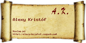 Alexy Kristóf névjegykártya
