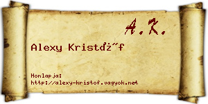 Alexy Kristóf névjegykártya