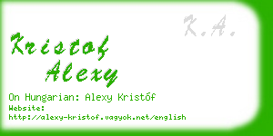 kristof alexy business card