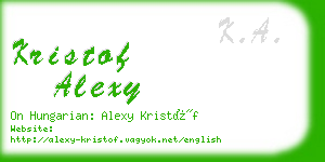 kristof alexy business card